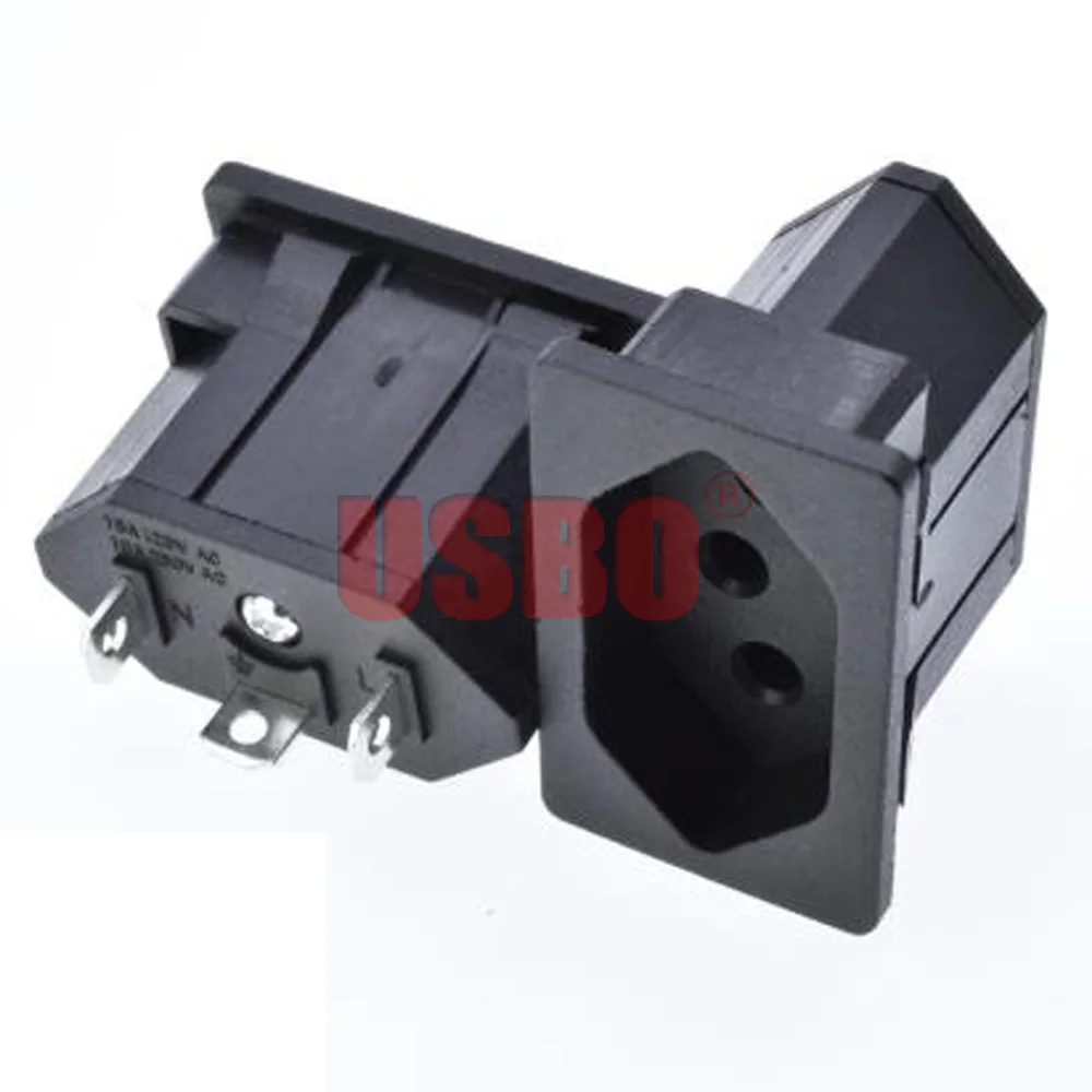 Black Copper 10/16A 250V American Japan Australian British EU Germany French Brazil Universal Electrical AC Power Socket