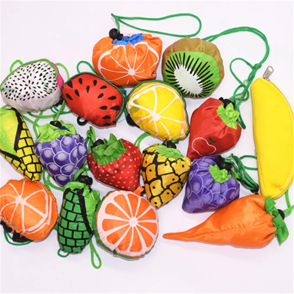 Fruit Shape Folding Shopping Bag Portable Large Capacity Women's Handbags Eco Reusable Tote Pouch Gift Bag Polyester Storage Bag