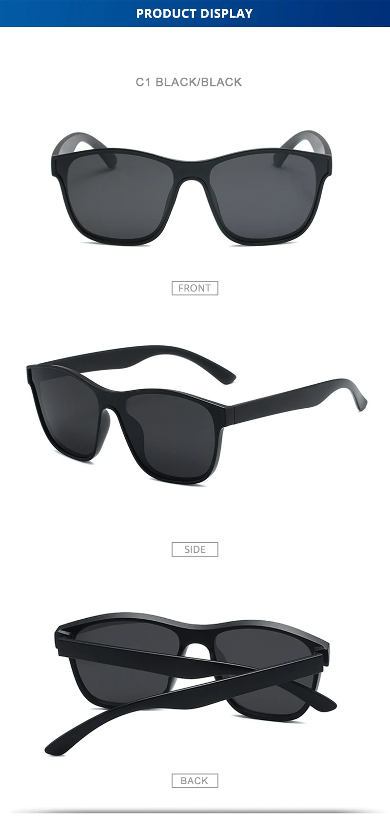 New One-piece Lens Sunglasses Men Women Fashion Square Male Sun Glasses Stylish Anti-glare Driving Travelling Shades UV400