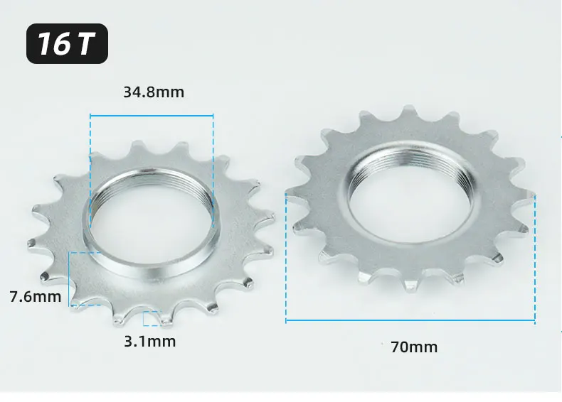 Bicycle Fixed Gear 13T 14T 15T 16T 17T 18T Freewheel Cogs Hub Locking 1 Speed Fixie Bike Threaded Lock Rings