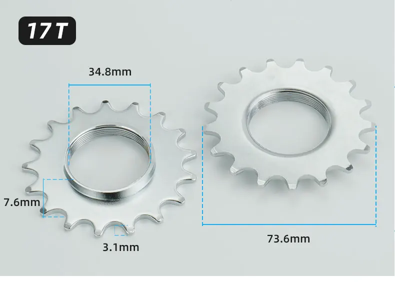 Bicycle Fixed Gear 13T 14T 15T 16T 17T 18T Freewheel Cogs Hub Locking 1 Speed Fixie Bike Threaded Lock Rings