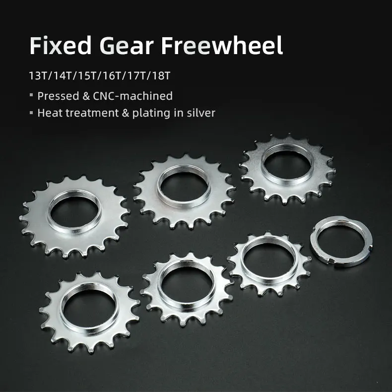 Bicycle Fixed Gear 13T 14T 15T 16T 17T 18T Freewheel Cogs Hub Locking 1 Speed Fixie Bike Threaded Lock Rings