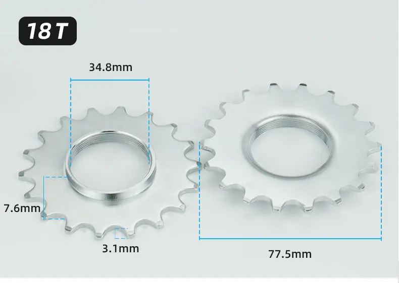 Bicycle Fixed Gear 13T 14T 15T 16T 17T 18T Freewheel Cogs Hub Locking 1 Speed Fixie Bike Threaded Lock Rings