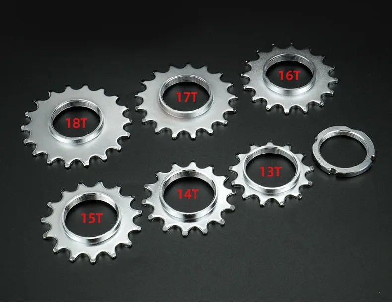 Bicycle Fixed Gear 13T 14T 15T 16T 17T 18T Freewheel Cogs Hub Locking 1 Speed Fixie Bike Threaded Lock Rings