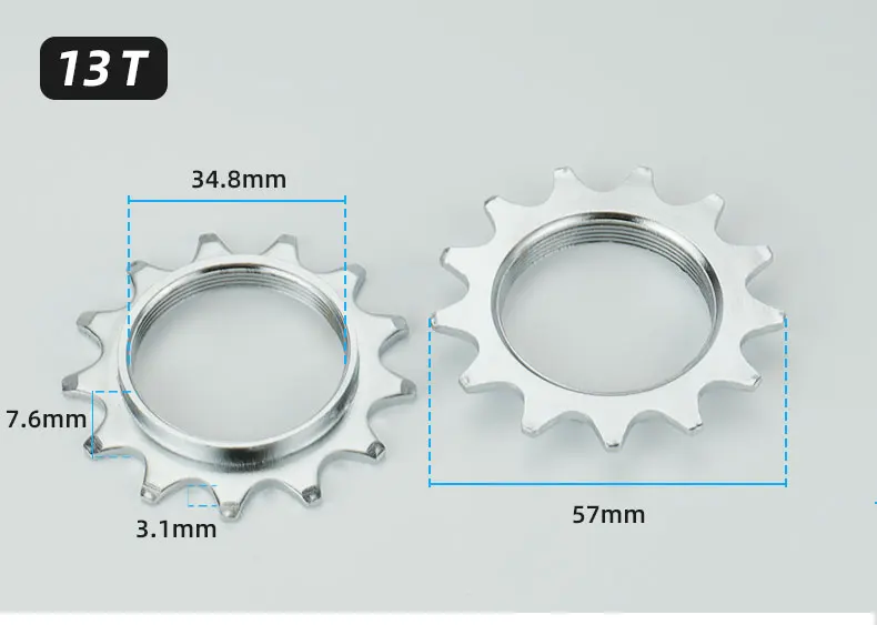 Bicycle Fixed Gear 13T 14T 15T 16T 17T 18T Freewheel Cogs Hub Locking 1 Speed Fixie Bike Threaded Lock Rings