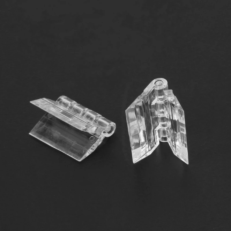 10Pcs Transparent Plastic Folding Hinges Durable Clear Acrylic Hinge Tools Cabinet Hardware Furniture  Cabinet Door Hinges