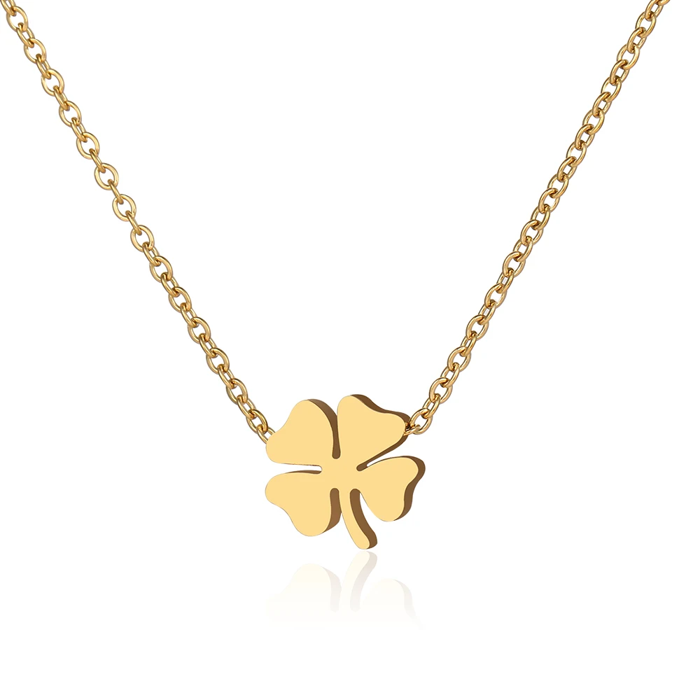 Stainless Steel Necklaces Four Leaf Clover Fashion Classic Style Men Chain Necklace For Women Jewelry Collar Pendant Gifts NEW