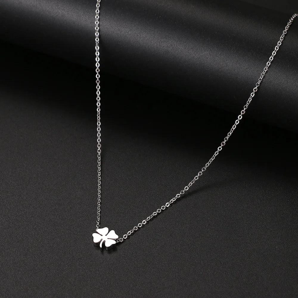 Stainless Steel Necklaces Four Leaf Clover Fashion Classic Style Men Chain Necklace For Women Jewelry Collar Pendant Gifts NEW