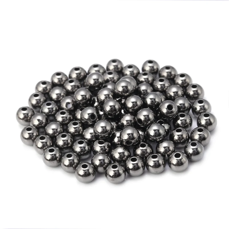 3 4 6 7 8 10 12mm 50-500pcs Gold Color CCB Ball Beads Round Loose Bead For Making DIY Bracelet Necklace Wedding Jewelry
