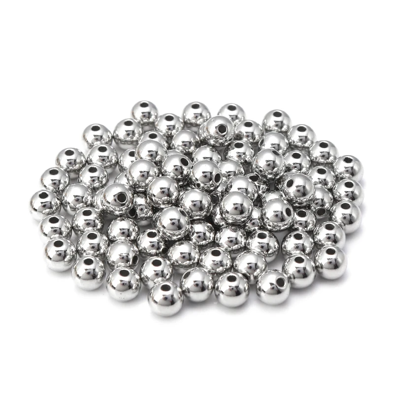 3 4 6 7 8 10 12mm 50-500pcs Gold Color CCB Ball Beads Round Loose Bead For Making DIY Bracelet Necklace Wedding Jewelry