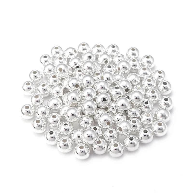 3 4 6 7 8 10 12mm 50-500pcs Gold Color CCB Ball Beads Round Loose Bead For Making DIY Bracelet Necklace Wedding Jewelry