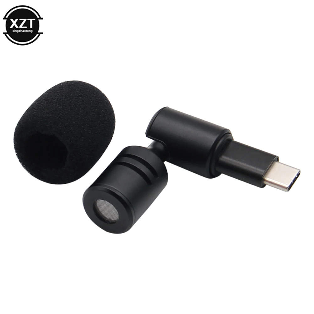 Portable Mini Microphone 3.5mm Stereo Type-C Flexural Bendable Wireless Mic For Phone Cameras Computer Laptop PC Recording