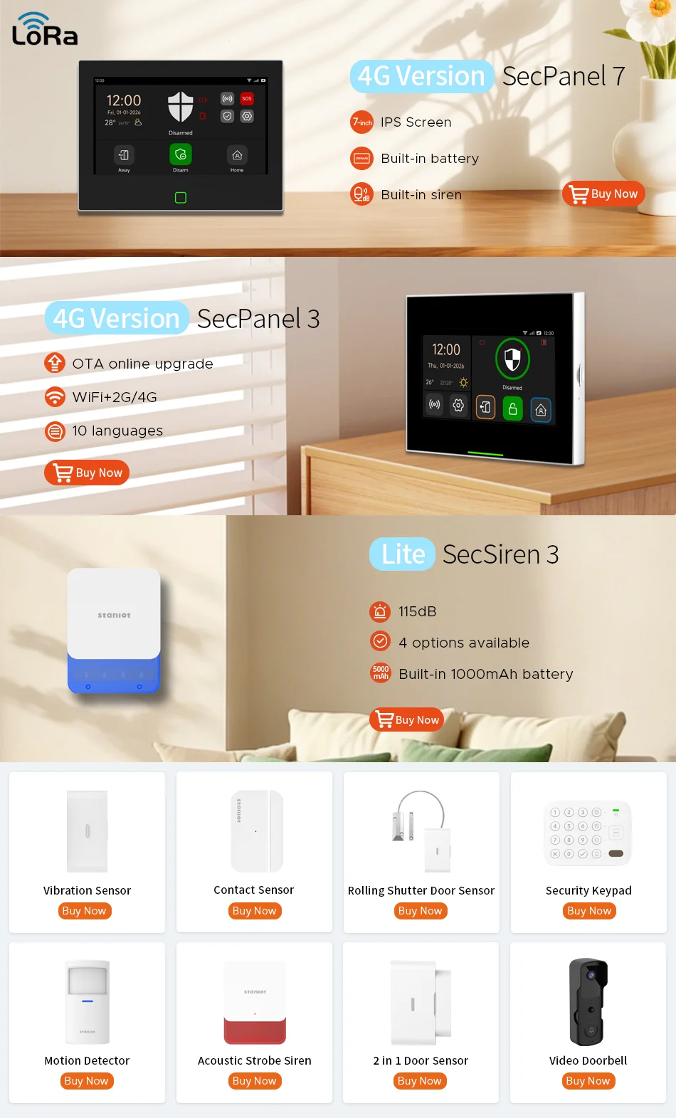 Staniot 433Mhz Smart Wireless Door and Window Detectors Home Alarm System Automatic Sensor Door Opening/Closing Code