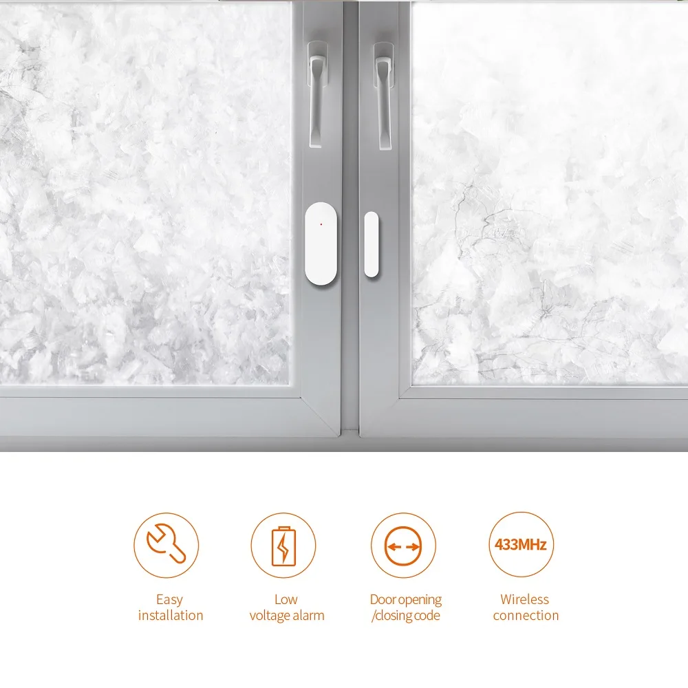 Staniot 433Mhz Smart Wireless Door and Window Detectors Home Alarm System Automatic Sensor Door Opening/Closing Code