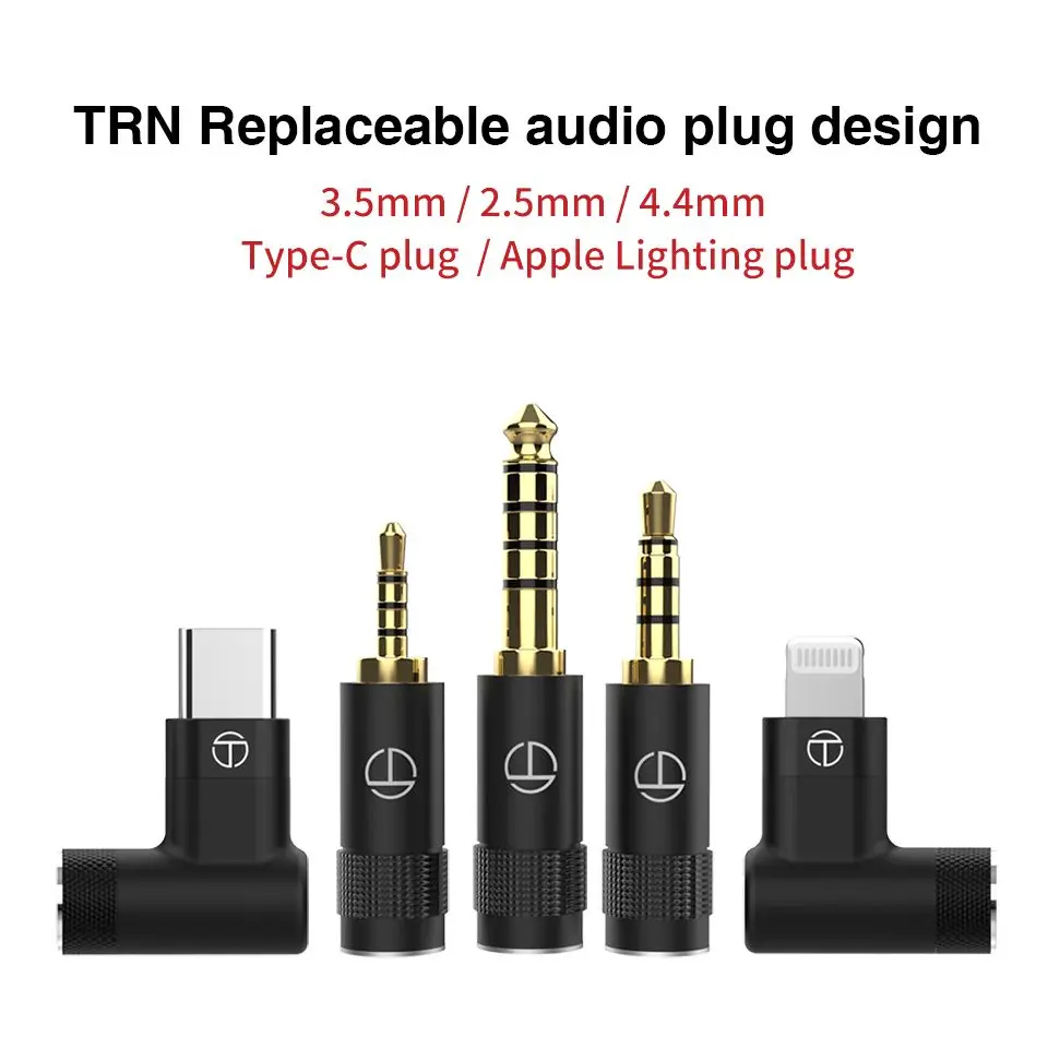 TRN TX T2 Pro Earphone Cable Jack 8 Core Copper Plated Real Gold Upgrade Detachable Cable Jack For Apple Huawei Xiaomi TRN BAX
