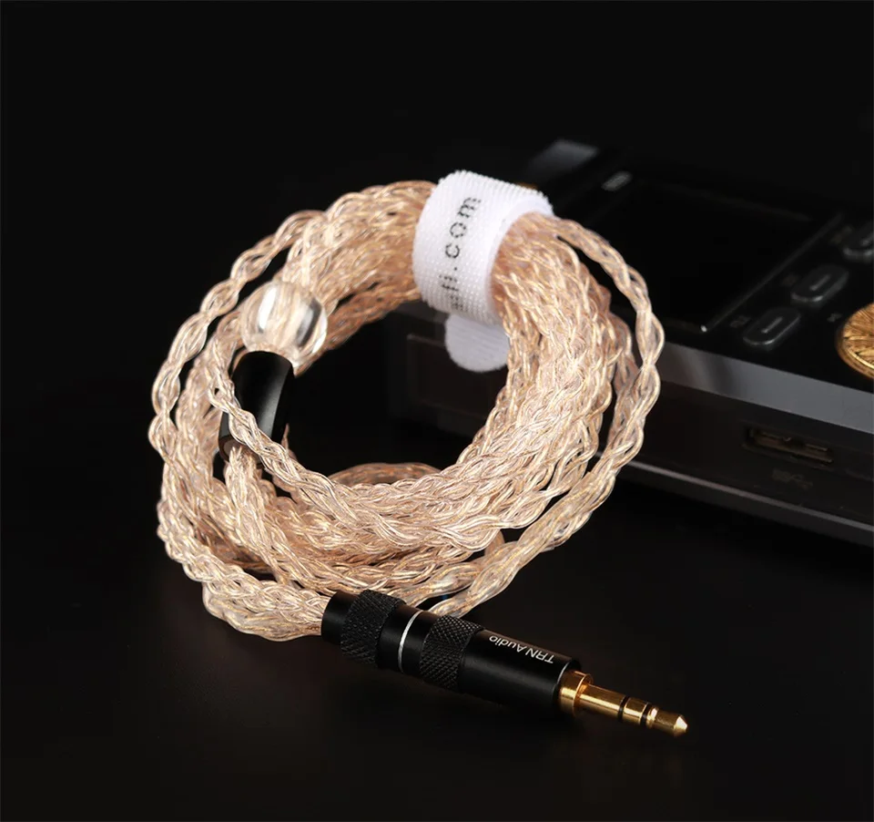 TRN TX T2 Pro Earphone Cable Jack 8 Core Copper Plated Real Gold Upgrade Detachable Cable Jack For Apple Huawei Xiaomi TRN BAX