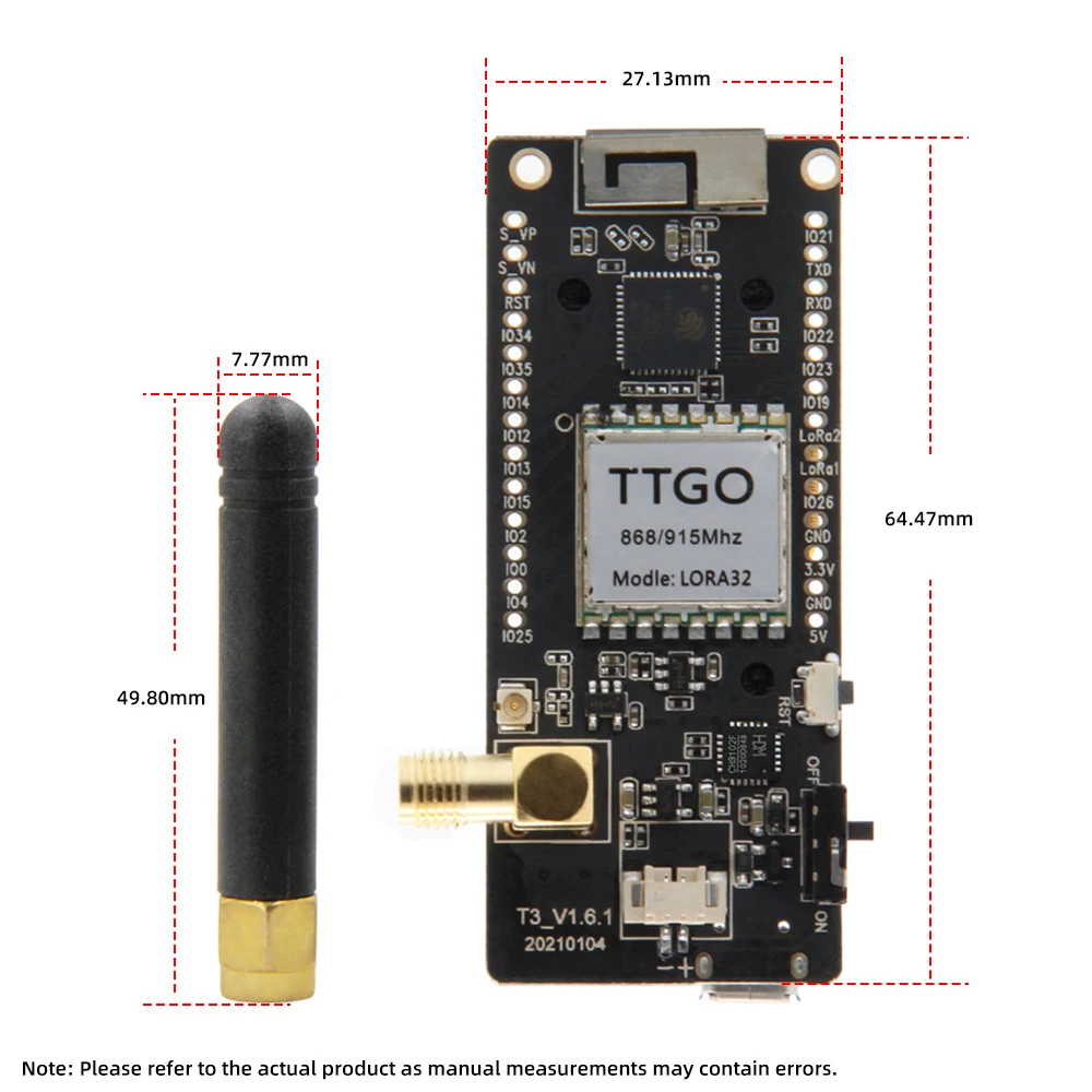 LILYGO® LoRa32 V2.1 & T3 V1.6.1 ESP32 LoRa Development Board, Wireless Module, 433MHz 868MHz 915MHz, 0.96 OLED, WIFI Bluetooth
