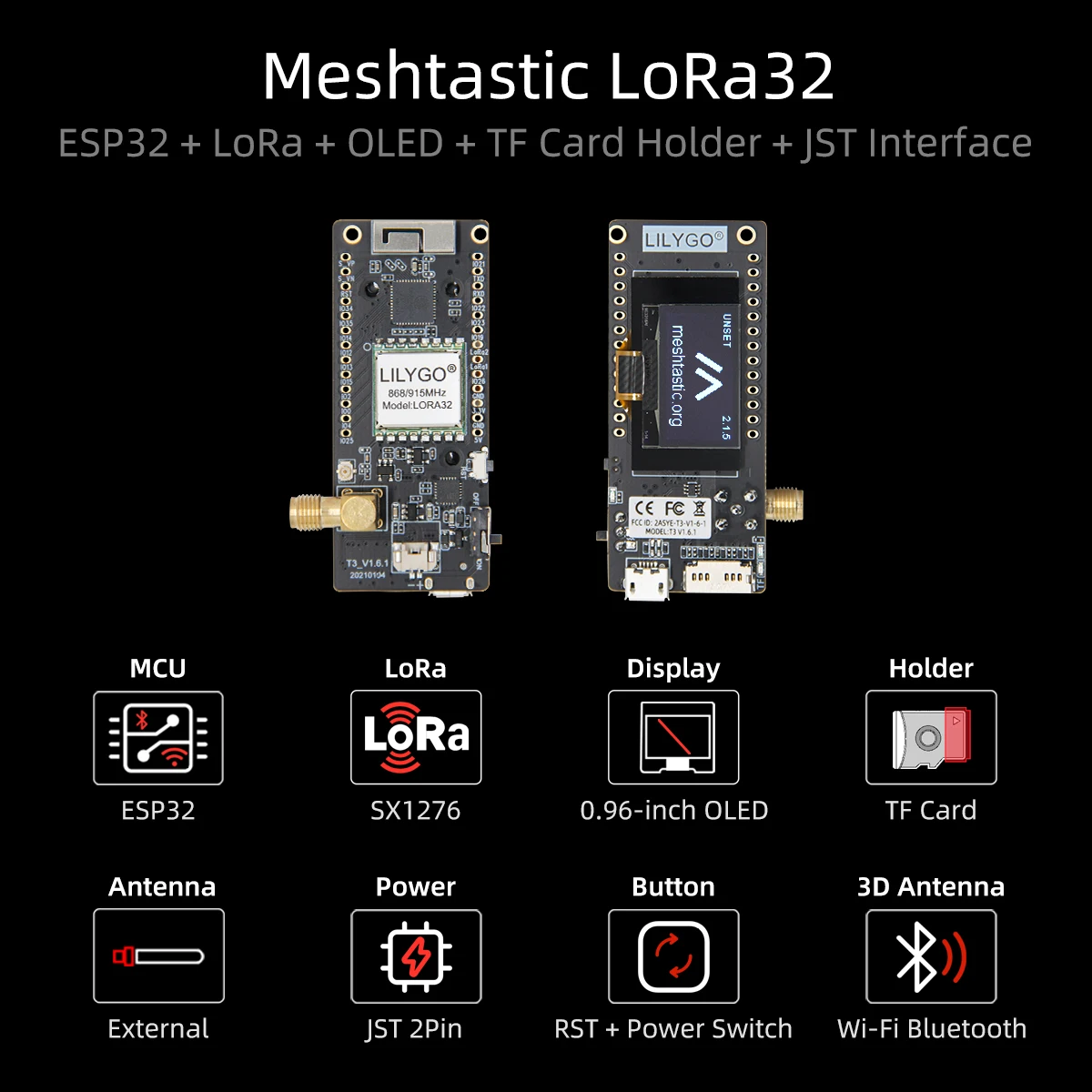 LILYGO® LoRa32 V2.1 & T3 V1.6.1 ESP32 LoRa Development Board, Wireless Module, 433MHz 868MHz 915MHz, 0.96 OLED, WIFI Bluetooth
