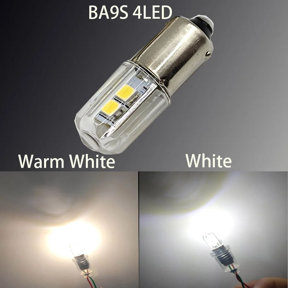 2PCS BA9S T4W LED Car Light Bulb T2W T3W H5W Interior Car LED License Plate Light DC12V 12913 12910 12929 BA9 57 756 1816 1891