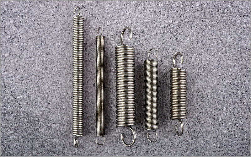 304 Stainless Steel S Hook Tension Cylindroid Helical Pullback Extension Tension Coil Spring Wire Diameter 0.8mm 1.0mm 1.2mm