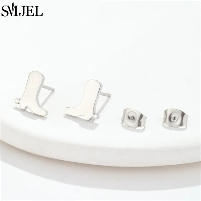 Fashion Stainless Steel Piercing Stud Earrings for Women Leaves Boots Star Cactus Music Small Earings Girls Cartilage Ear Studs