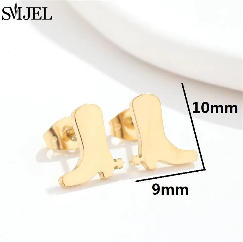 Fashion Stainless Steel Piercing Stud Earrings for Women Leaves Boots Star Cactus Music Small Earings Girls Cartilage Ear Studs