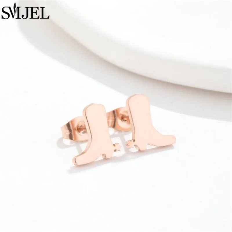 Fashion Stainless Steel Piercing Stud Earrings for Women Leaves Boots Star Cactus Music Small Earings Girls Cartilage Ear Studs
