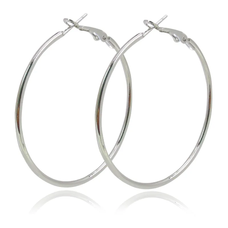40-80mm Exaggerated Big Smooth Circle Hoop Earrings for Women Aros Simple Round Loop Ear Wedding Jewelry Brincos Cool Gift