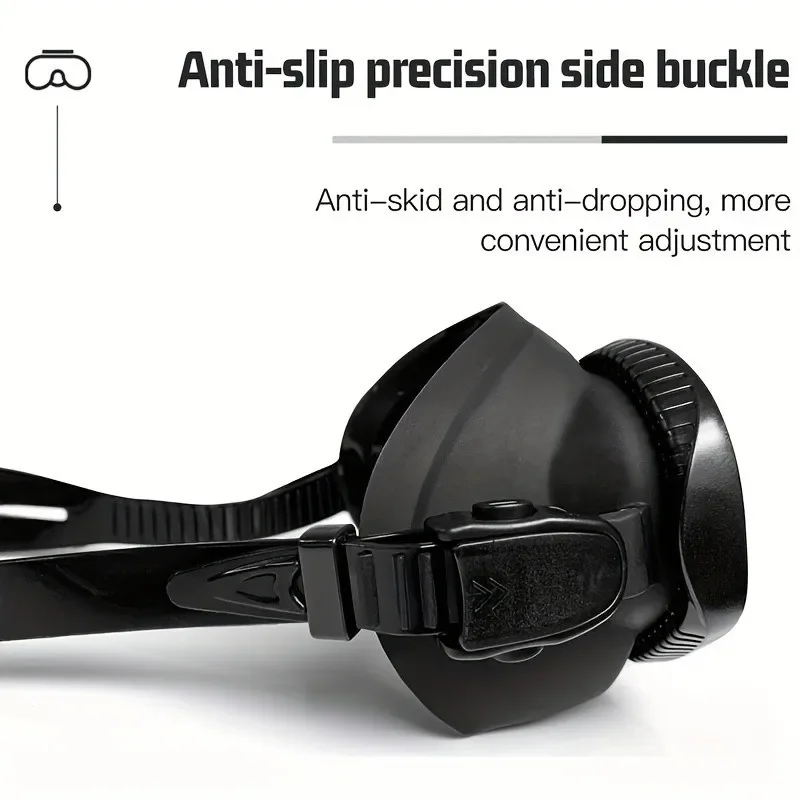 Wet Low Volume Diving Mask Tempered Glass Freedive Mask J-type Diving Mask Snorkel Set with Camera Mount Black