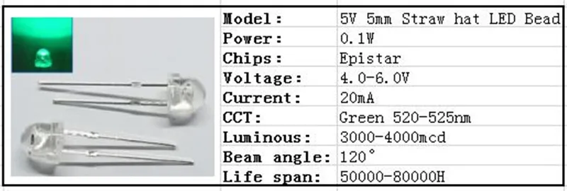 5V 12v LED 5mm 3mm bead SMD f5 f3 hat round lamp dip diodes USB car light white red green blue yellow chip 50pcs