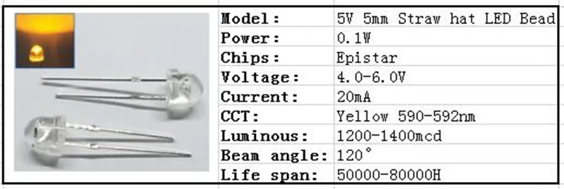 5V 12v LED 5mm 3mm bead SMD f5 f3 hat round lamp dip diodes USB car light white red green blue yellow chip 50pcs