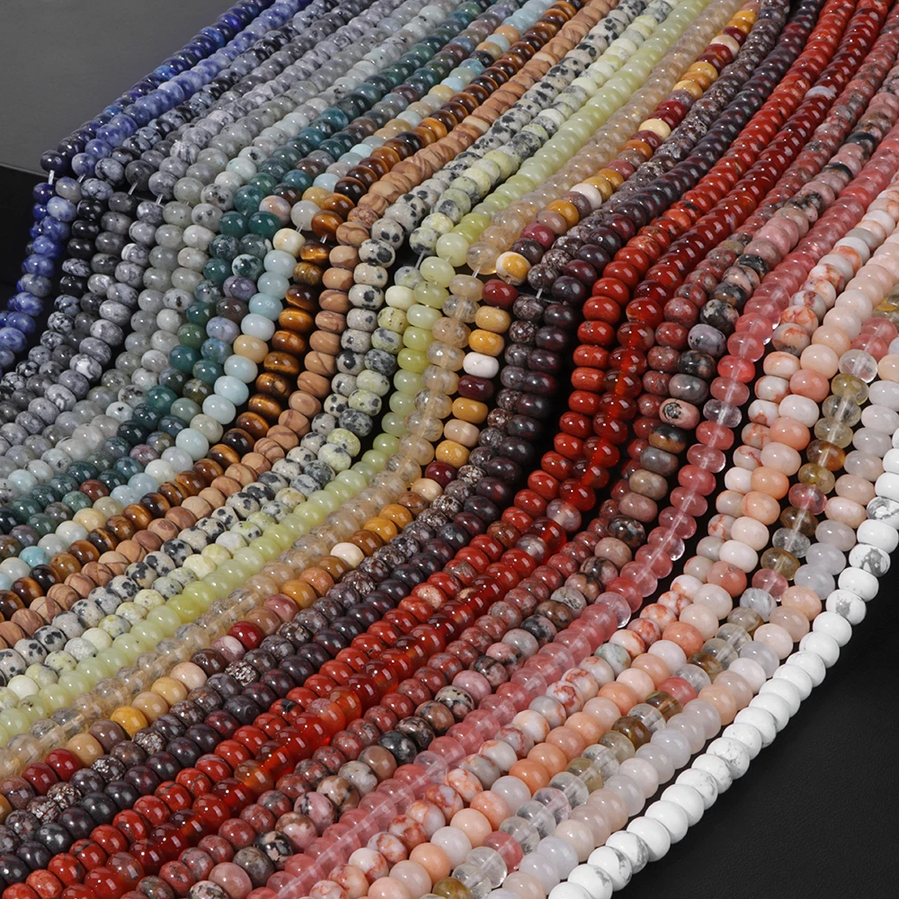 5*8mm Rondelle Stone Beads Chalcedony Natural Jaspers Abacus Beads Jades Loose Beads for Jewelry Making Bracelet DIY Necklace