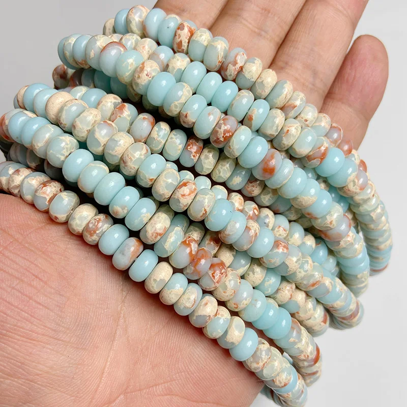 5*8mm Rondelle Stone Beads Chalcedony Natural Jaspers Abacus Beads Jades Loose Beads for Jewelry Making Bracelet DIY Necklace