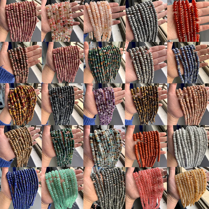 5*8mm Rondelle Stone Beads Chalcedony Natural Jaspers Abacus Beads Jades Loose Beads for Jewelry Making Bracelet DIY Necklace