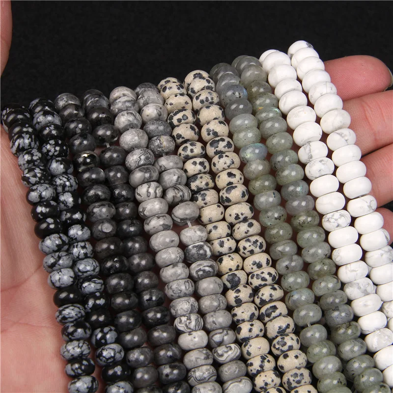 5*8mm Rondelle Stone Beads Chalcedony Natural Jaspers Abacus Beads Jades Loose Beads for Jewelry Making Bracelet DIY Necklace