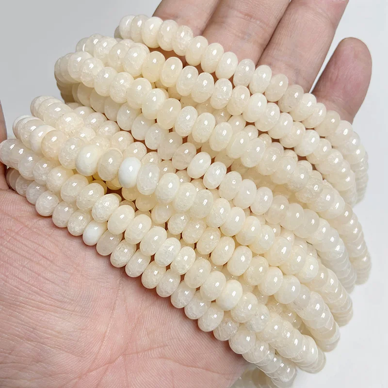 5*8mm Rondelle Stone Beads Chalcedony Natural Jaspers Abacus Beads Jades Loose Beads for Jewelry Making Bracelet DIY Necklace