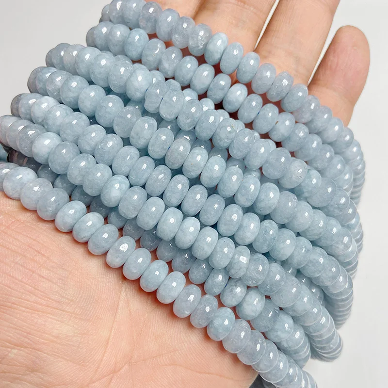 5*8mm Rondelle Stone Beads Chalcedony Natural Jaspers Abacus Beads Jades Loose Beads for Jewelry Making Bracelet DIY Necklace