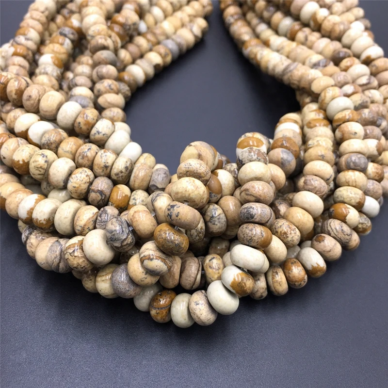 5*8mm Rondelle Stone Beads Chalcedony Natural Jaspers Abacus Beads Jades Loose Beads for Jewelry Making Bracelet DIY Necklace