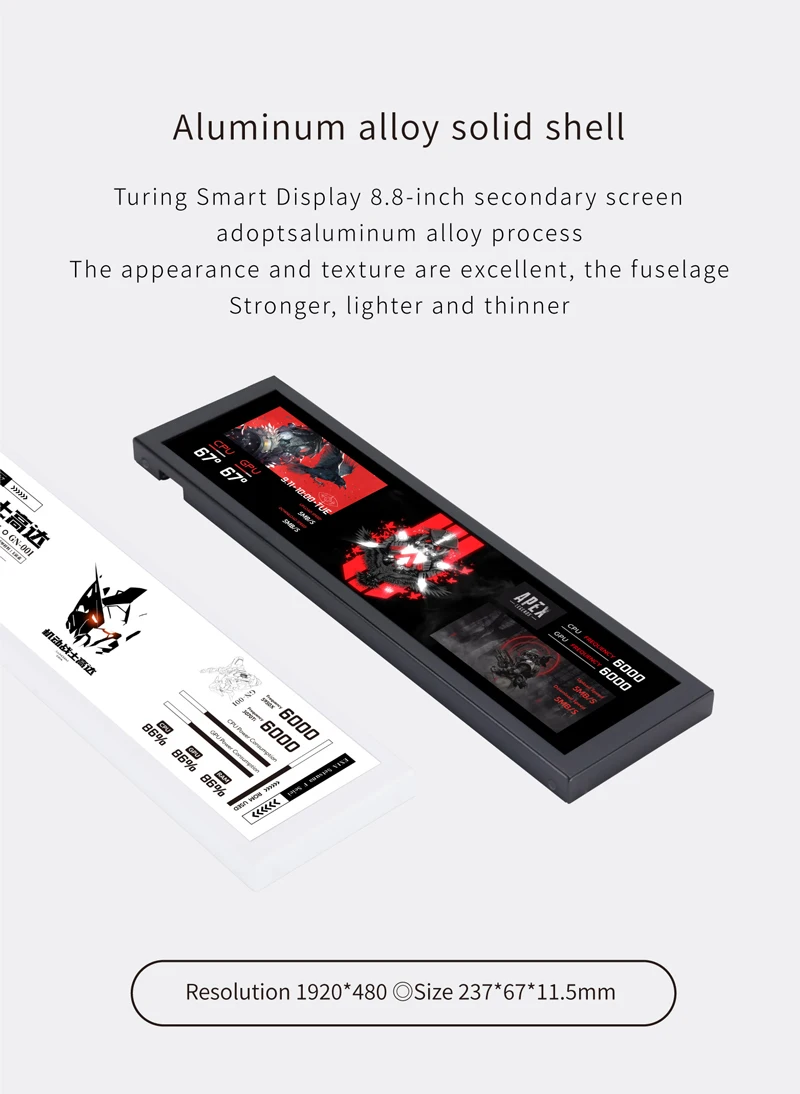 3.5 / 5 Inch IPS Type-C Secondary Screen Mini Computer USB Display CPU GPU RAM HDD Monitor with Holder Metal Case No Use AIDA64