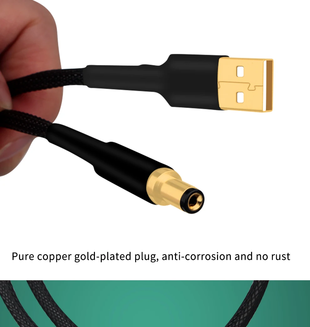 OCC High-Fidelity DC Power Cable USB A-2.5mm/2.1mm HiFi Dedicated Audiophile Audio DC2.5-2.1 DC USB Audio Cable