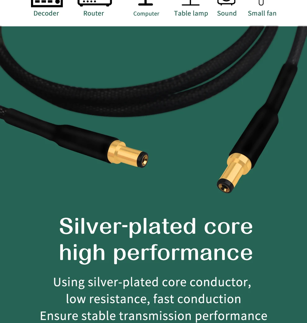 OCC High-Fidelity DC Power Cable USB A-2.5mm/2.1mm HiFi Dedicated Audiophile Audio DC2.5-2.1 DC USB Audio Cable