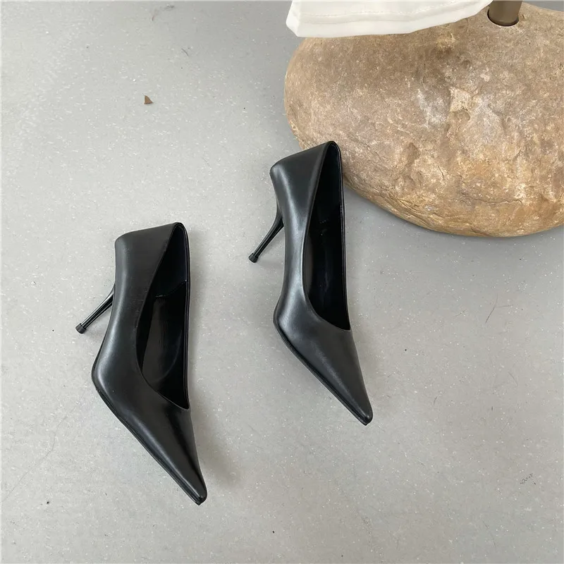 Eilyken High Quality Pu Leather New Sexy Shallow Pointed Toe Woman Pumps Thin High Heels Fashion Dress Sandals Ladies Shoes