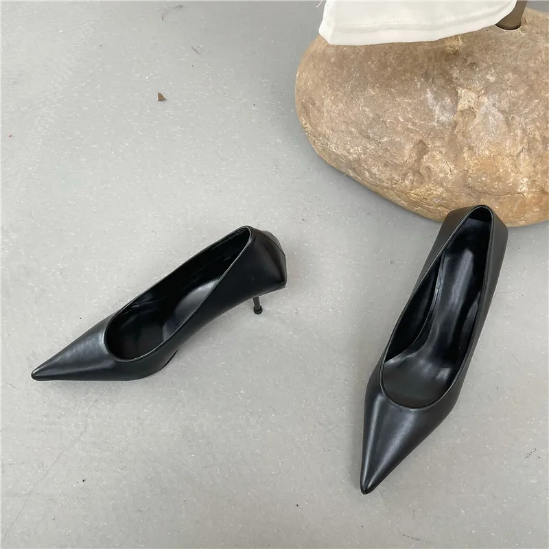 Eilyken High Quality Pu Leather New Sexy Shallow Pointed Toe Woman Pumps Thin High Heels Fashion Dress Sandals Ladies Shoes