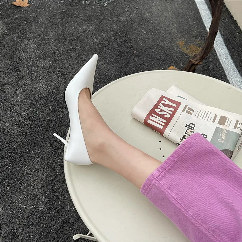 Eilyken High Quality Pu Leather New Sexy Shallow Pointed Toe Woman Pumps Thin High Heels Fashion Dress Sandals Ladies Shoes