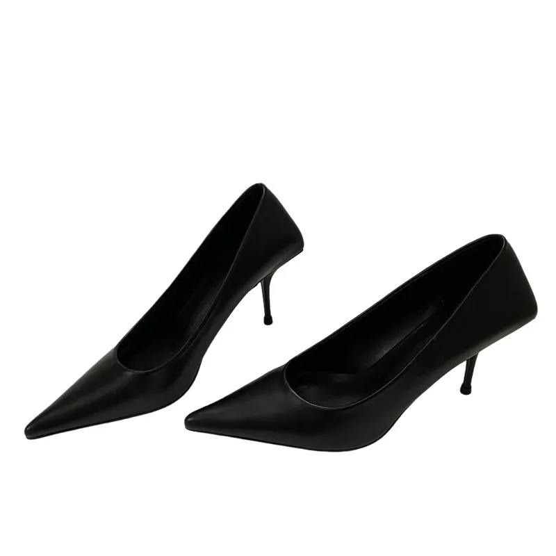 Eilyken High Quality Pu Leather New Sexy Shallow Pointed Toe Woman Pumps Thin High Heels Fashion Dress Sandals Ladies Shoes
