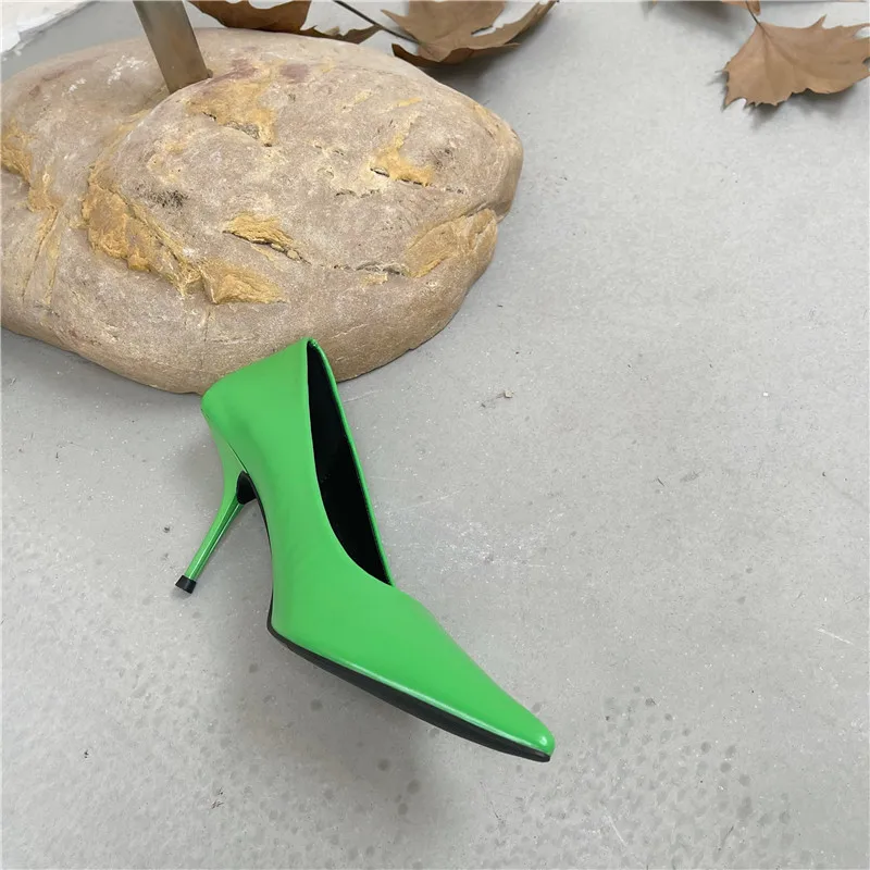 Eilyken High Quality Pu Leather New Sexy Shallow Pointed Toe Woman Pumps Thin High Heels Fashion Dress Sandals Ladies Shoes