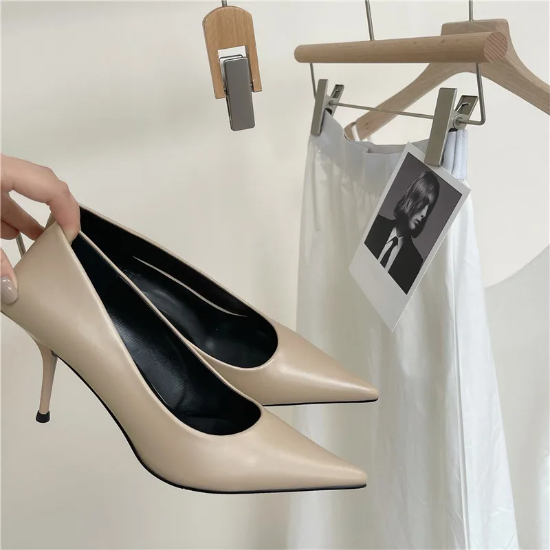 Eilyken High Quality Pu Leather New Sexy Shallow Pointed Toe Woman Pumps Thin High Heels Fashion Dress Sandals Ladies Shoes