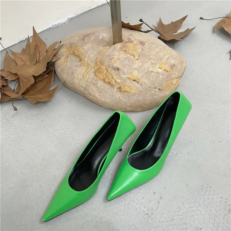Eilyken High Quality Pu Leather New Sexy Shallow Pointed Toe Woman Pumps Thin High Heels Fashion Dress Sandals Ladies Shoes