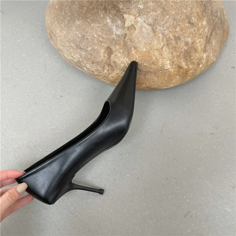 Eilyken High Quality Pu Leather New Sexy Shallow Pointed Toe Woman Pumps Thin High Heels Fashion Dress Sandals Ladies Shoes