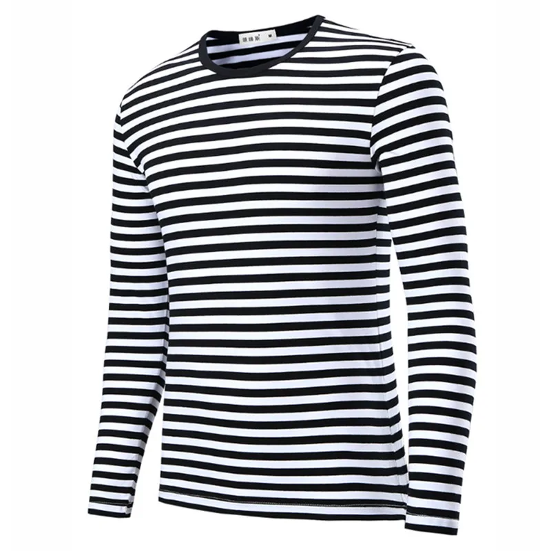 Men t-shirt for men clothing harajuku Women's t-shirt Slim Fit cotton Stripe Long sleeve tshirt Plus Size fashion T-shirts top